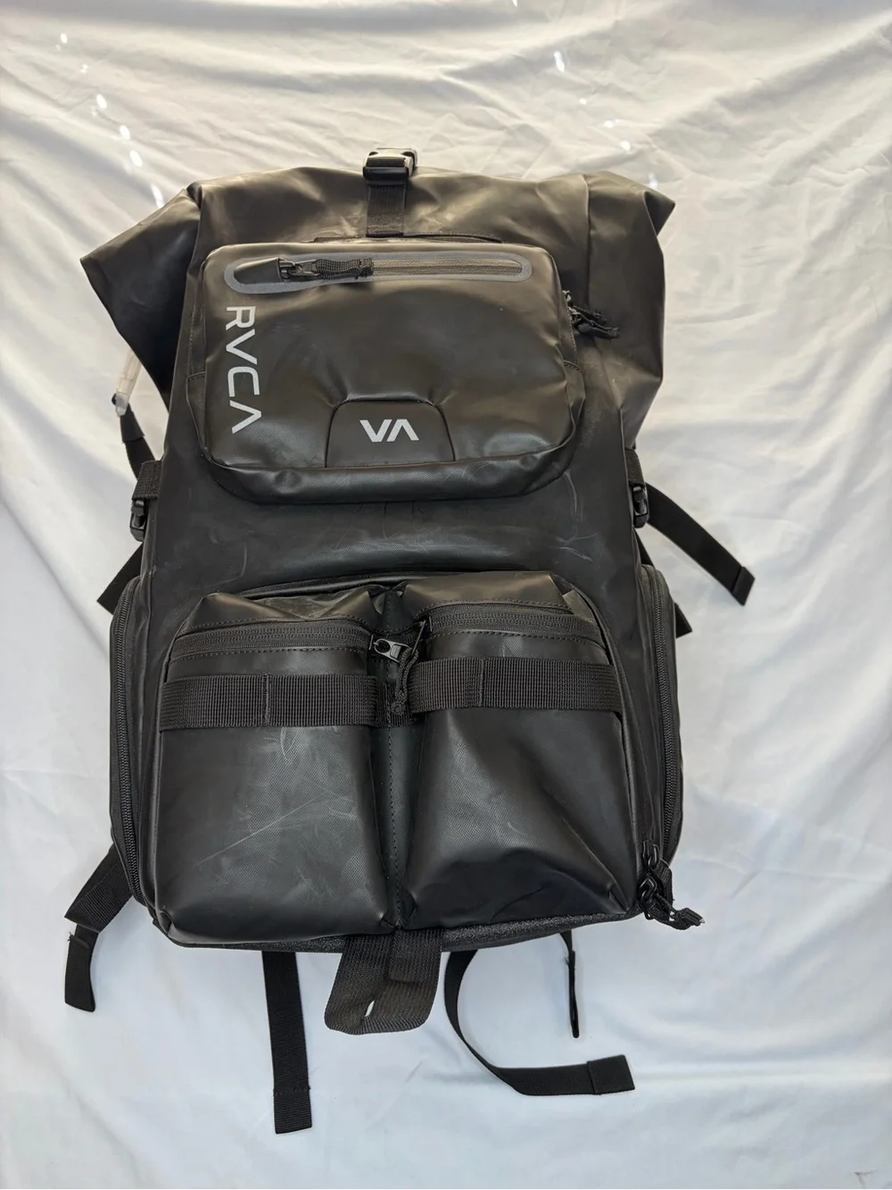 RVCA Zak Noyle Black Backpack III with Front Pockets NWT Bag Travel Camera